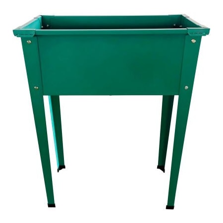 Almo Fulfillment Services Hanover Galvanized Steel Raised Planter Bed with Legs, 12"D x 24"W x 31"H, Green HANRSGB-1GRN